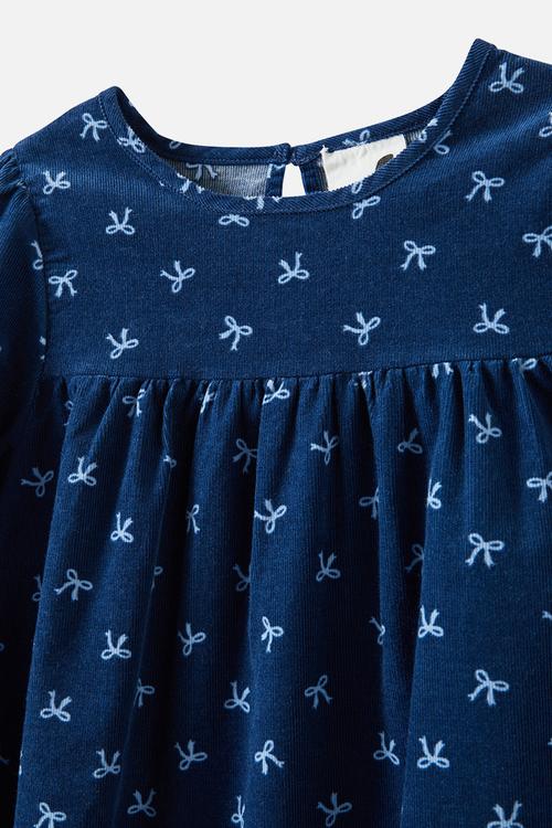Tilly long sleeve dress - deep dive/bows
