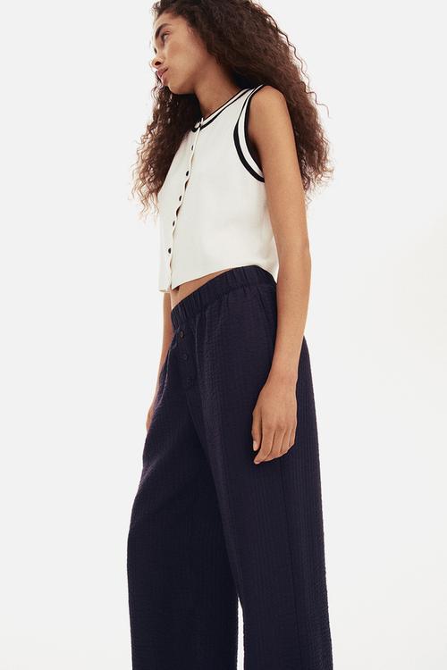 Pull-on trousers - navy blue 
