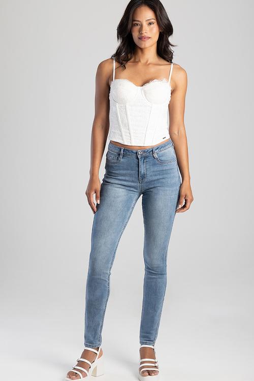 Camila: Mid Waist Skinny With Sb Back Profile - Med Vintage