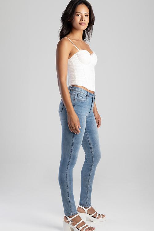 Camila: Mid Waist Skinny With Sb Back Profile - Med Vintage