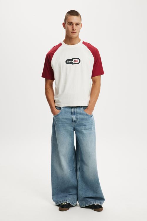 Cropped Fit Music T-shirt - Lcn Bra Vintage White/Blink 182