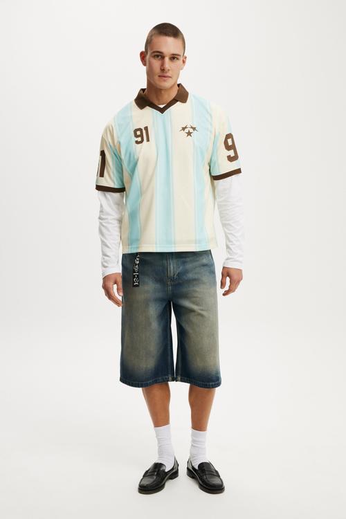 Cropped Sports Jersey - Creampuff White/Young Blue 24