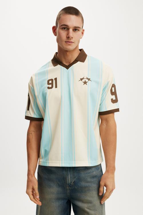 Cropped Sports Jersey - Creampuff White/Young Blue 24