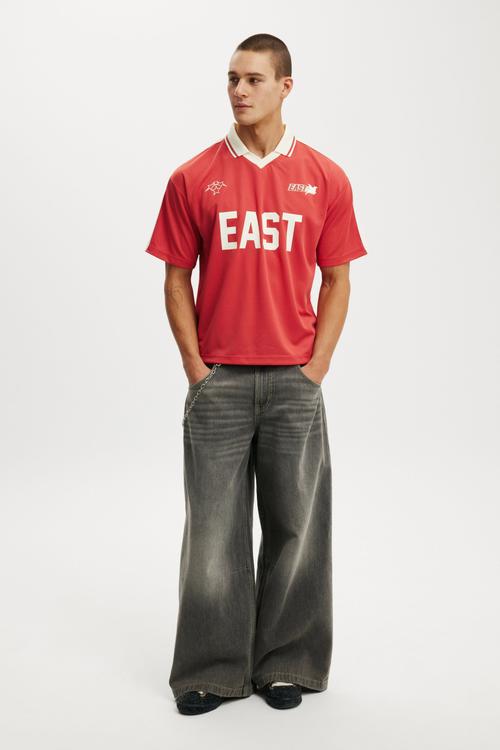 Cropped Sports Jersey - Soft Red/Soft Red/Creampuff 72 East