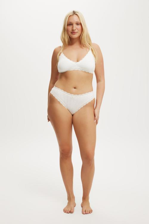 Organic Cotton Lace Cheeky Brief - Butterscotch Marle