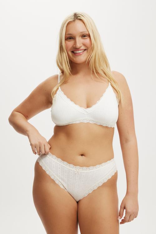 Organic Cotton Lace Cheeky Brief - Butterscotch Marle
