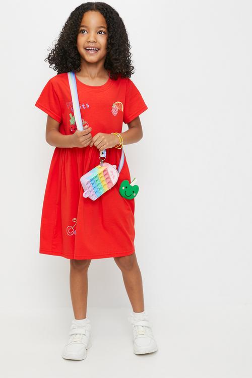 Short sleeve dress - red