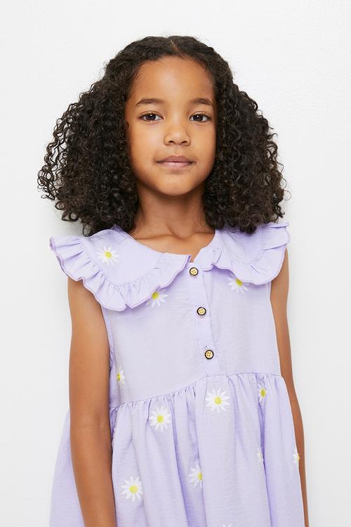 Peter pan collar dress - lilac