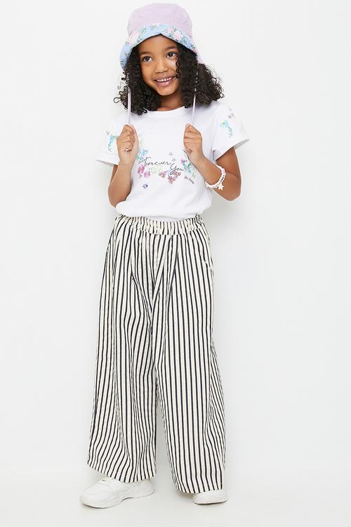 Embroidered slogan and graphic tee - white/forever you
