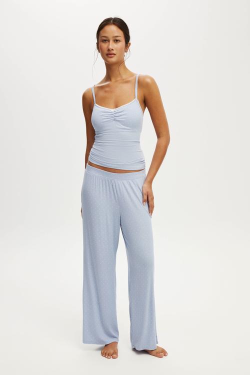 Sleep recovery picot cami - violet blue billy spot