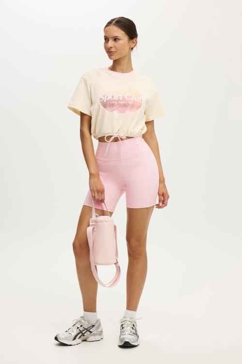 Active Graphic Tie Up Tee - Coconut Milk/Sport Club