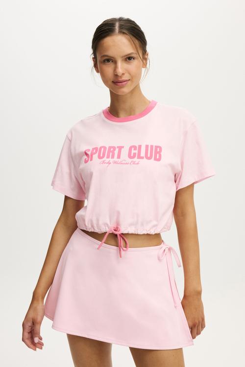 Active Graphic Tie Up Tee - Cherry Dream/Sport Club