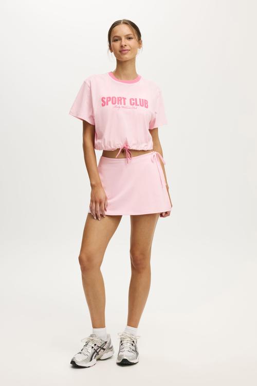 Active Graphic Tie Up Tee - Cherry Dream/Sport Club