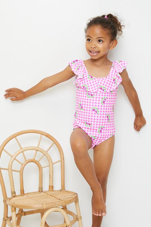 Watermelon swimsuit - pink gingham