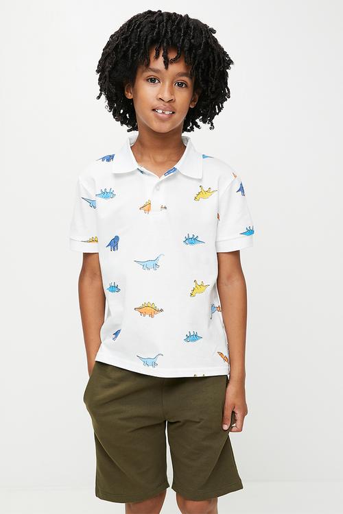 Dino aop golfer - white
