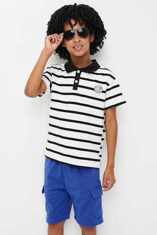 Stripe golfer - white