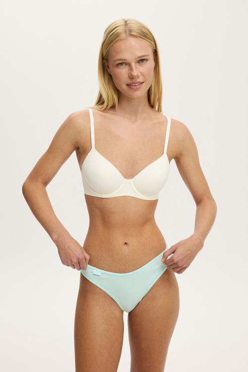 Organic Cotton Rib Bikini Brief - Hazy Mint
