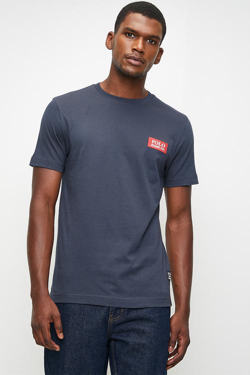 THABISO  PJC SS BLOCK LOGO TEE - NAVY