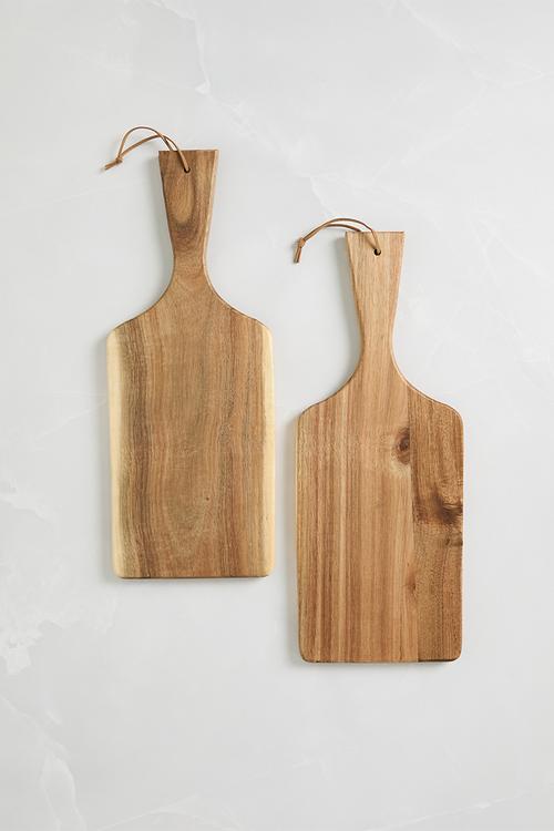 Set of 2 Acacia chopping boards - natural