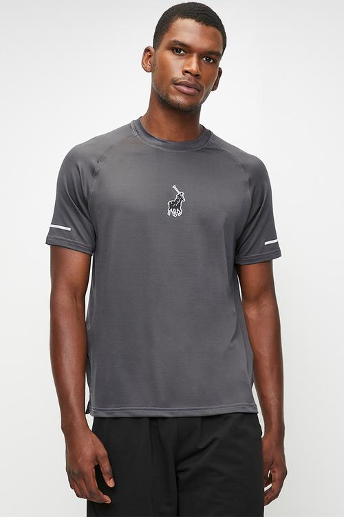 MELUSI  SPORT SS RUNNING TEE - CHARCOAL