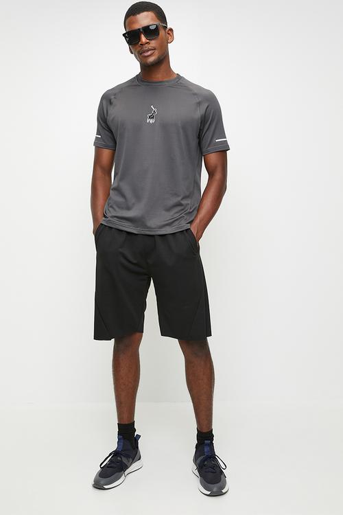 MELUSI  SPORT SS RUNNING TEE - CHARCOAL