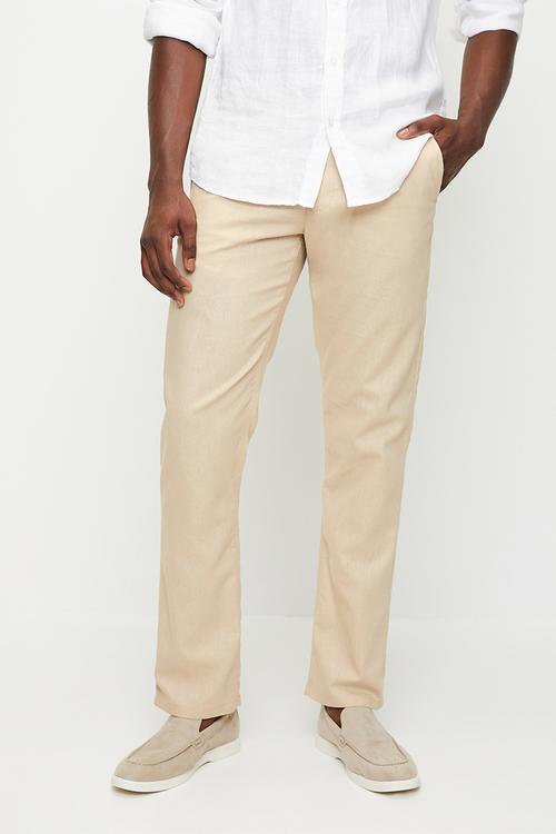 EMMANUEL  LINEN PANT - STONE