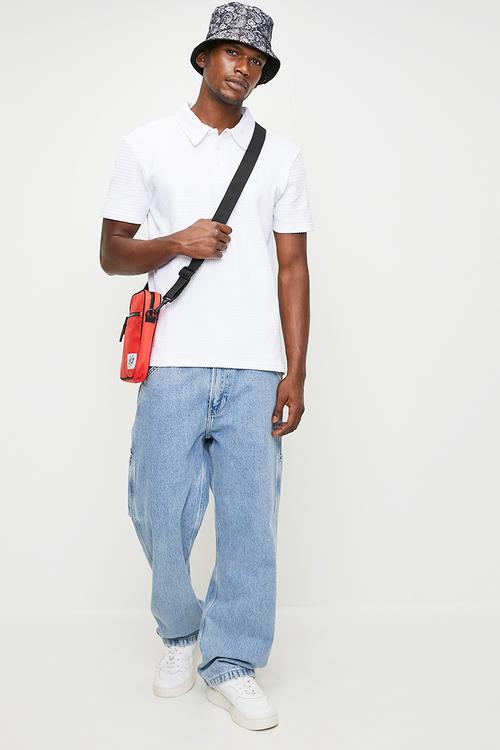 Harris waffle golfer - optic white