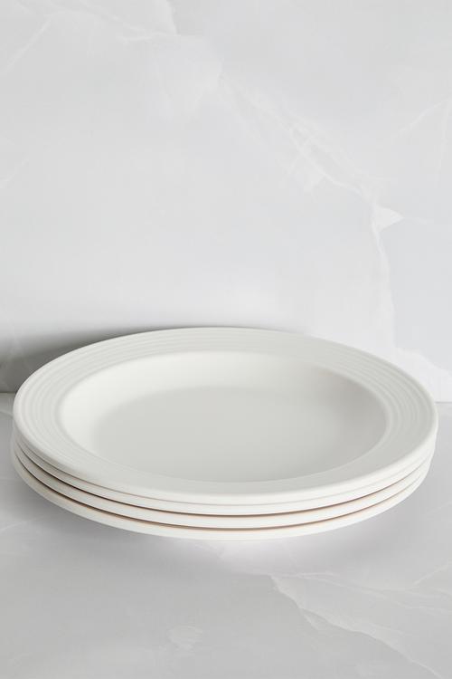Ribs melamine side plate  set of 4 - white