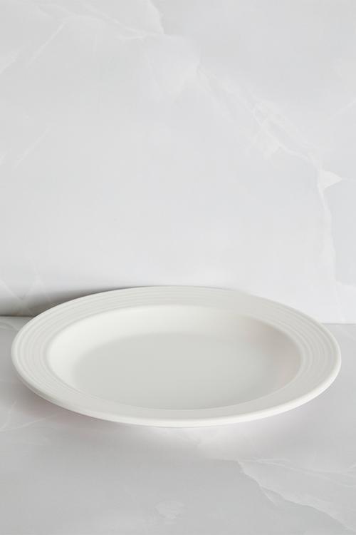 Ribs melamine side plate  set of 4 - white