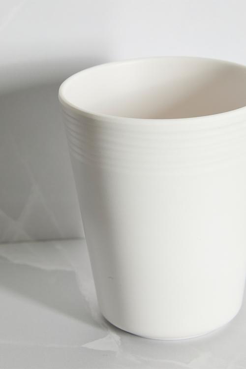 Ribs melamine cup set of 4 - white