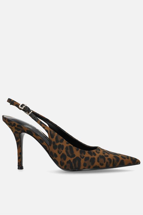Satin lux slingback - brown & black