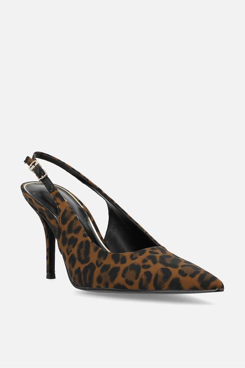 Satin lux slingback - brown & black