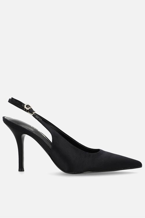 Satin lux slingback - black