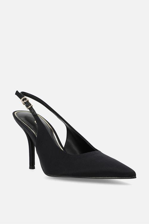Satin lux slingback - black