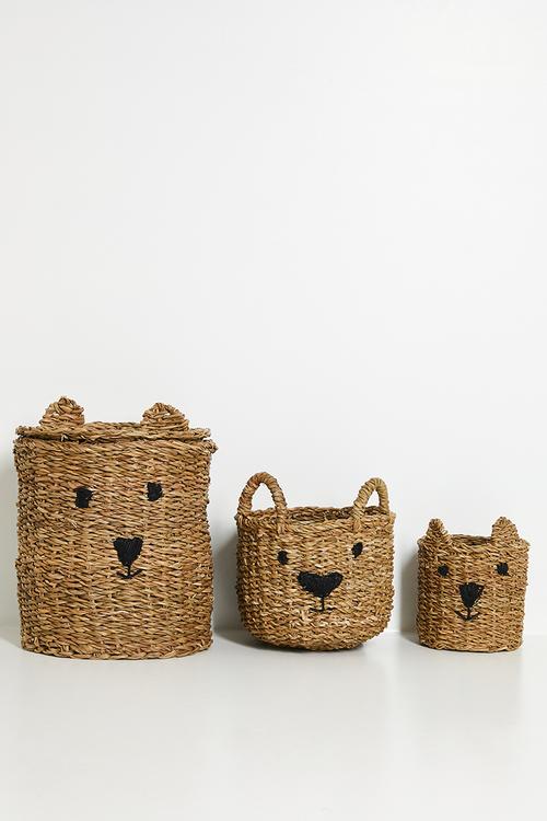 Cat storage baskets set of 3 - Natural