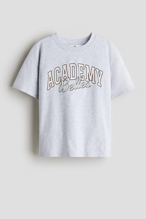 Oversized cotton t-shirt - grey melange academy belles