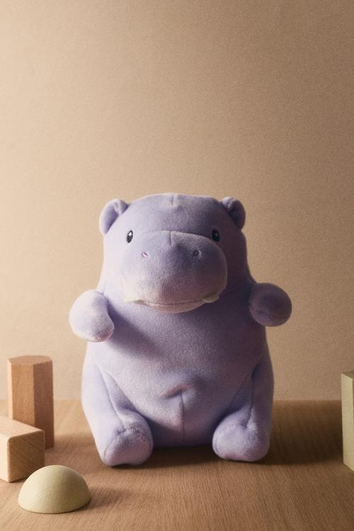 Extra-soft soft toy - purple/hippo 