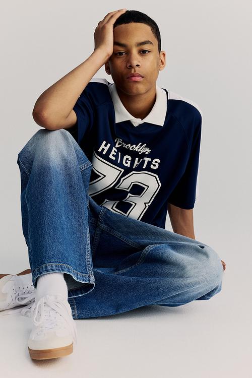Loose-fit hockey shirt - dark blue & brooklyn heights