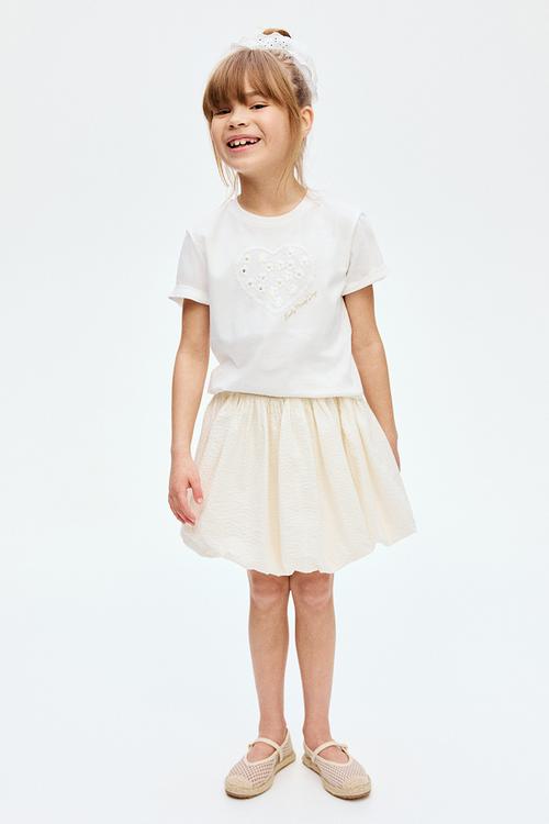 Motif-detail t-shirt - white heart