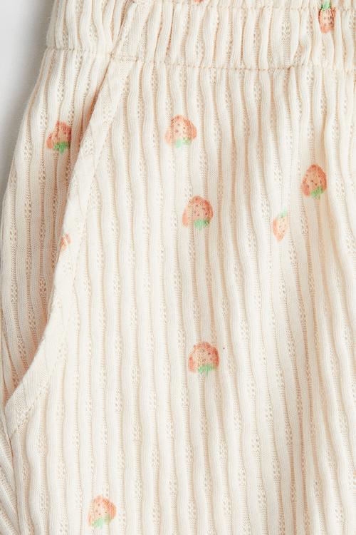 Pointelle jersey shorts - light pink/strawberries