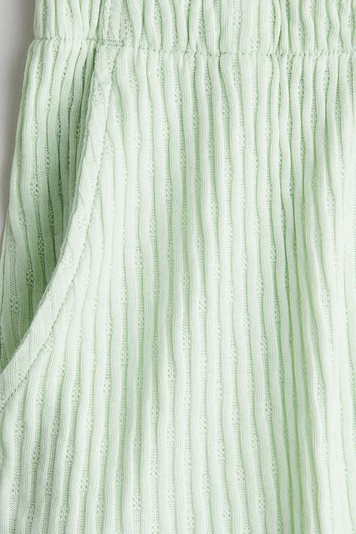 Pointelle jersey shorts - light green