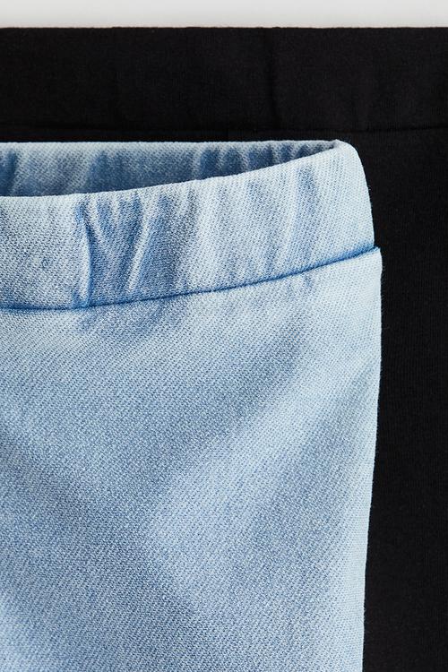 2-Pack flared jeggings - black/light denim blue