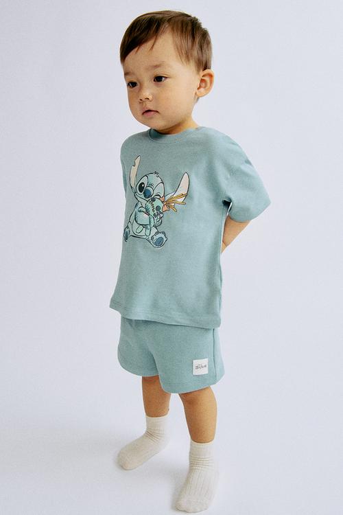 2-piece cotton jersey set - turquoise/lilo & stitch