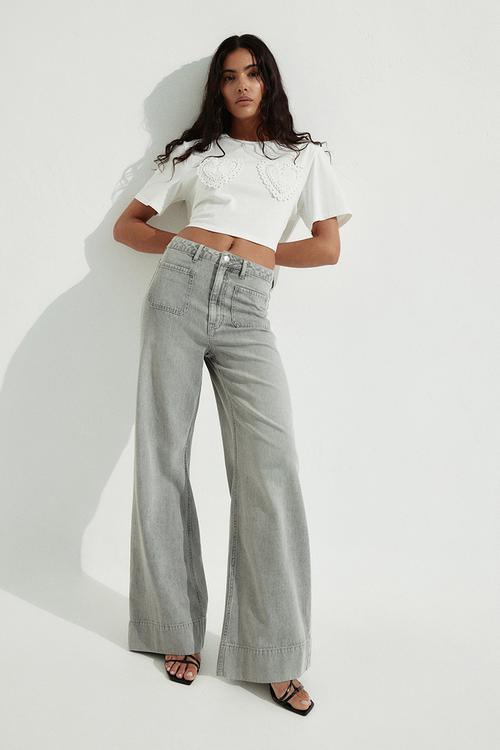 Wide ultra high jeans - grey