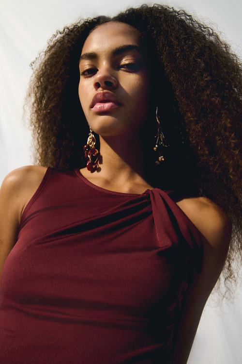 Twist-detail vest top - burgundy