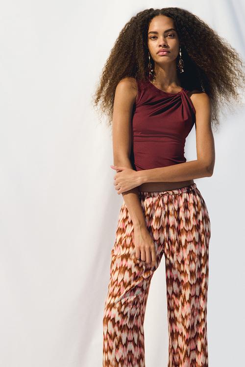 Twist-detail vest top - burgundy