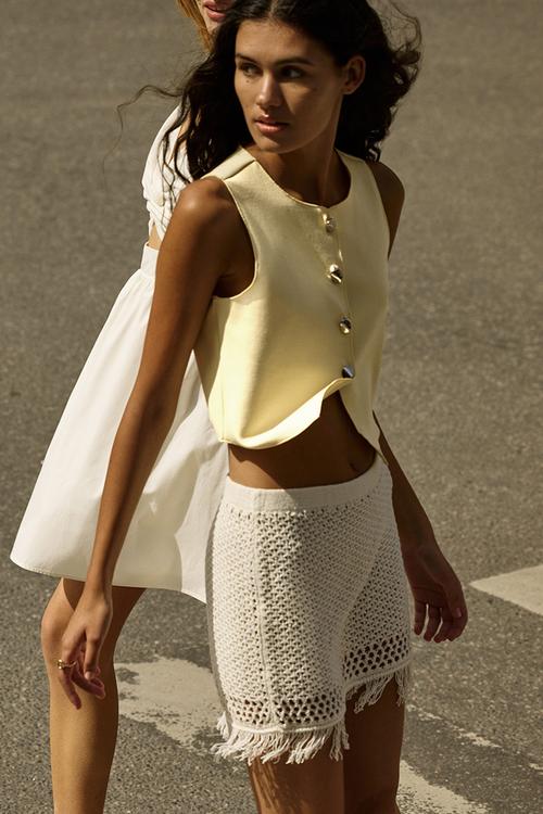 Jersey waistcoat - yellow