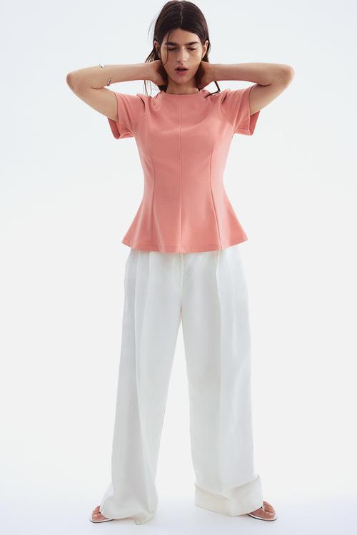 Waisted top - dusty pink