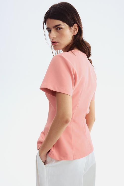 Waisted top - dusty pink