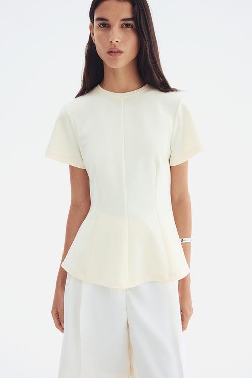 Waisted top - pale yellow